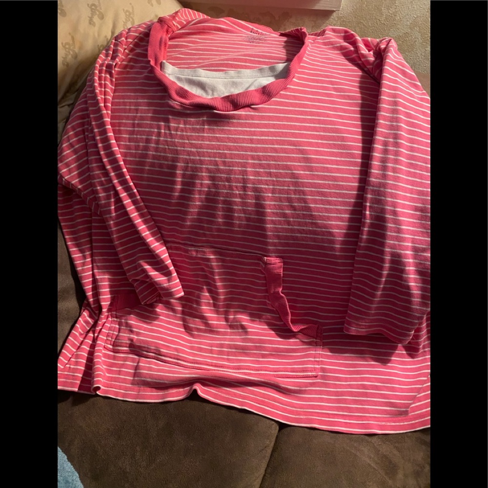 Pink and white striped shirt